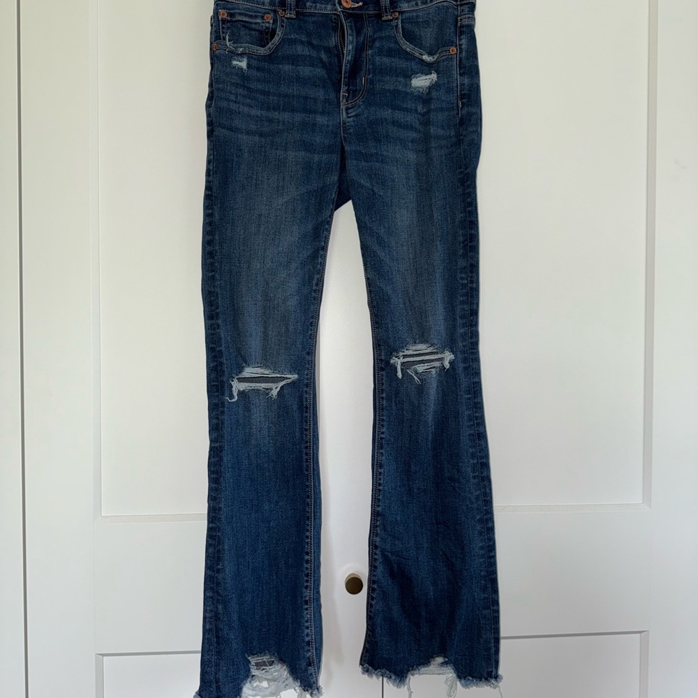 Distressed Blue Jeans